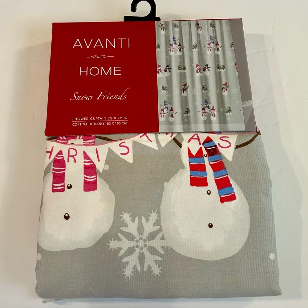 Avanti Home Merry Christmas Snowman Shower Curtain